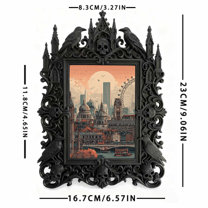 TikTok-trending Gothic Dark Frame | Vampire Themed Trivia Night Decor, Wall-mountable