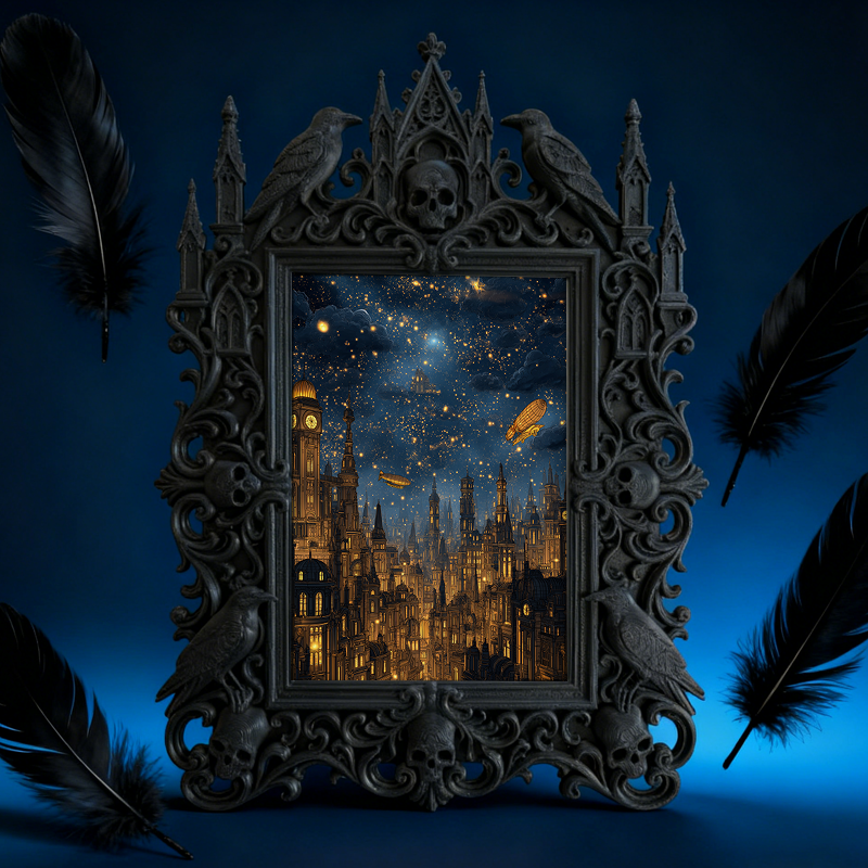Trend-leading Gothic Dark Frame | Dark Academia Poetry Reading Decor, Eco-friendly