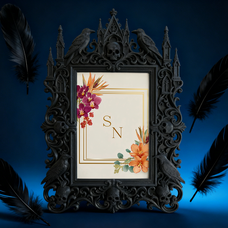 Limited-stock Gothic Dark Frame | Occult Zodiac Sign Shop Decor, Collectible