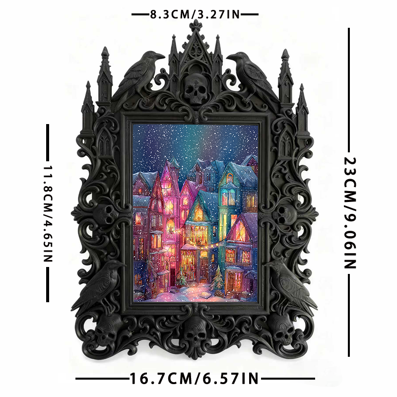 Reel-trending Gothic Dark Frame | Paranormal Podcast Recording Decor, High-gloss