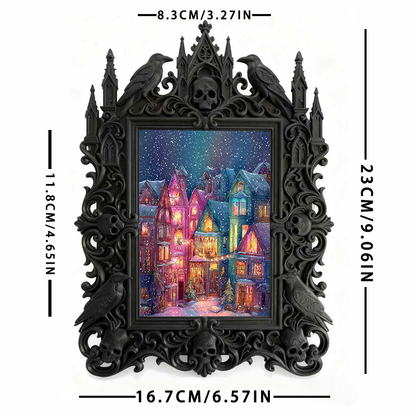 Reel-trending Gothic Dark Frame | Paranormal Podcast Recording Decor, High-gloss