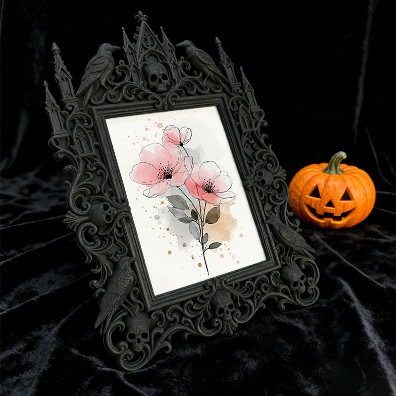 Viral-favorite Gothic Dark Frame | Gothic Entryway Shoe Cabinet Decor, Plastic