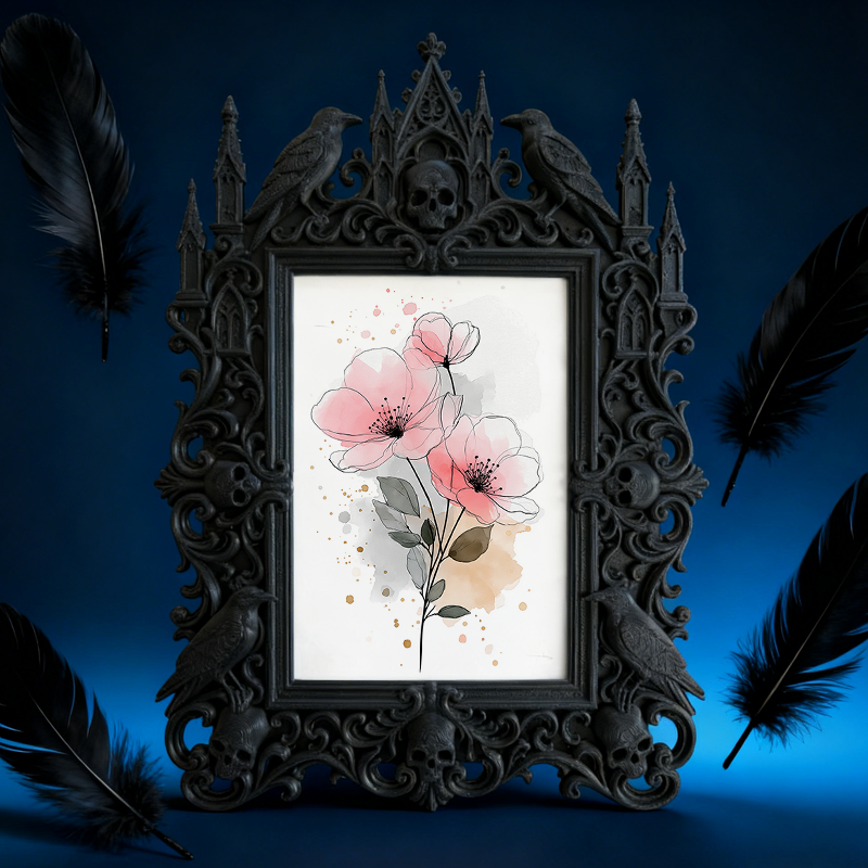 Viral-favorite Gothic Dark Frame | Gothic Entryway Shoe Cabinet Decor, Plastic