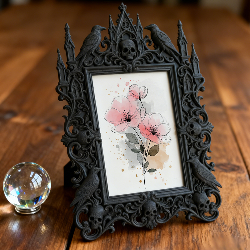 Viral-favorite Gothic Dark Frame | Gothic Entryway Shoe Cabinet Decor, Plastic