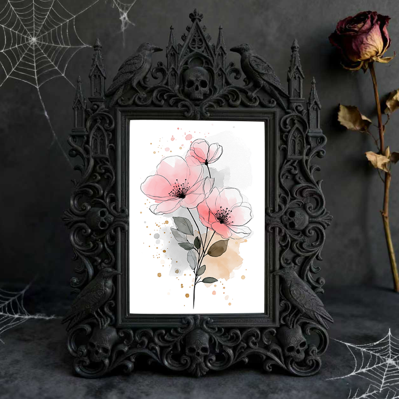 Viral-favorite Gothic Dark Frame | Gothic Entryway Shoe Cabinet Decor, Plastic