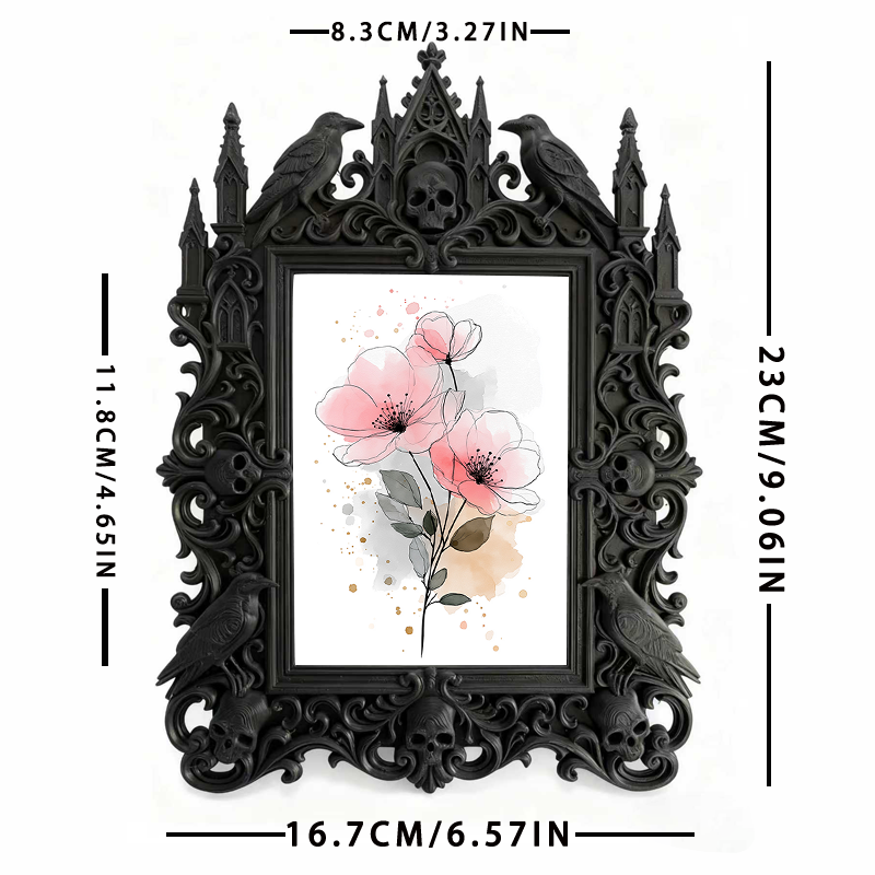 Viral-favorite Gothic Dark Frame | Gothic Entryway Shoe Cabinet Decor, Plastic