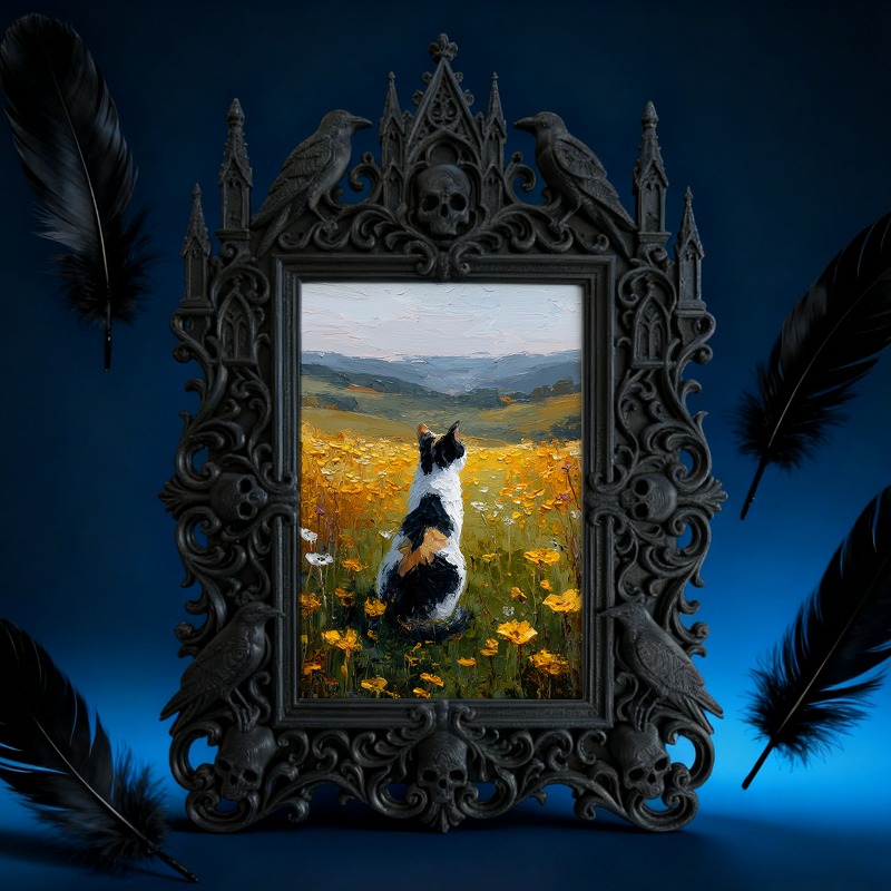 5-star-hit Gothic Dark Frame | Occult Home Meditation Corner Decor, Collectible