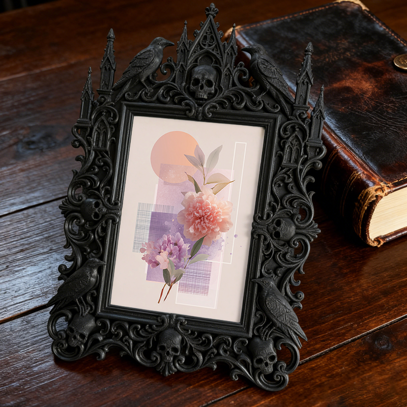 Hard-to-get Gothic Dark Frame | Witchy Kitchen Spice Rack Decor, Portable