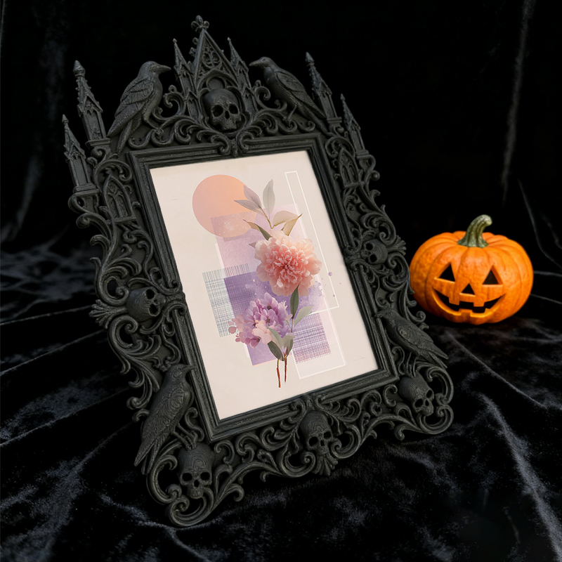 Hard-to-get Gothic Dark Frame | Witchy Kitchen Spice Rack Decor, Portable