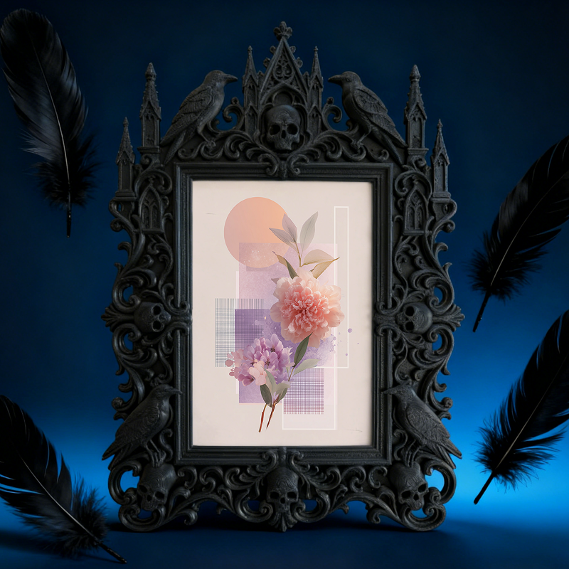 Hard-to-get Gothic Dark Frame | Witchy Kitchen Spice Rack Decor, Portable