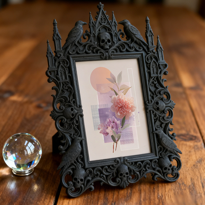 Hard-to-get Gothic Dark Frame | Witchy Kitchen Spice Rack Decor, Portable