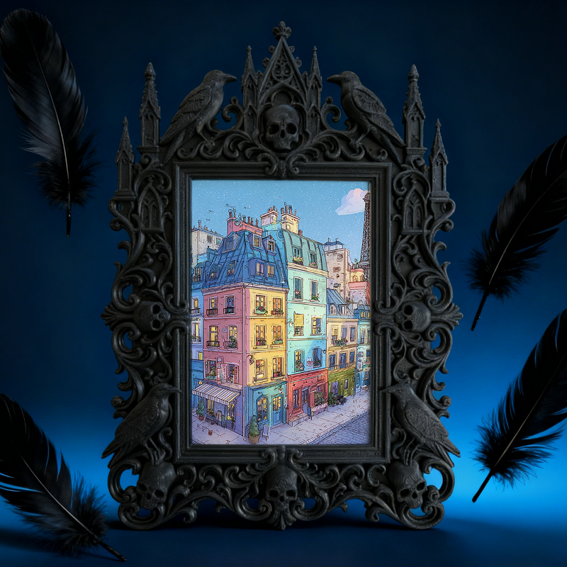 Shop-best-seller Gothic Dark Frame | Dark Art Tattoo Flash Decor, Display-grade