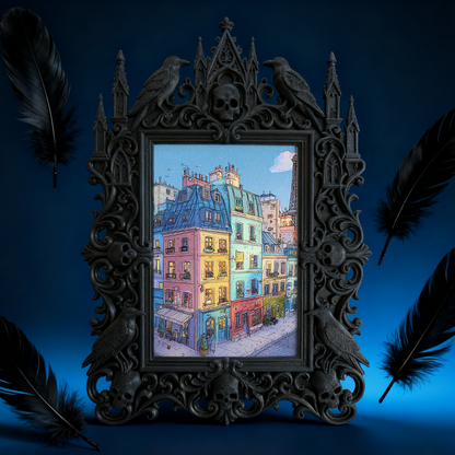 Shop-best-seller Gothic Dark Frame | Dark Art Tattoo Flash Decor, Display-grade