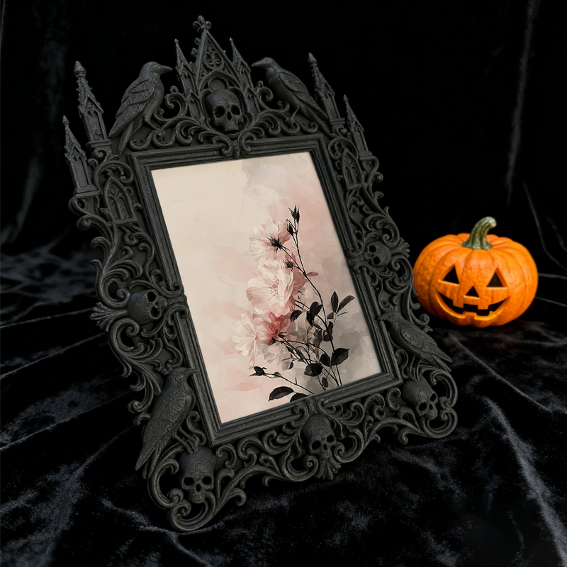 Gothic Dark Frame | Bar Counter Corner Decor, Photo Ornament, Wall/Tabletop, Waterproof Plastic