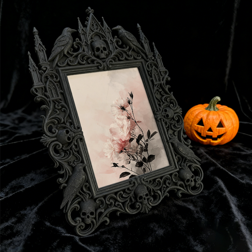 Gothic Dark Frame | Bar Counter Corner Decor, Photo Ornament, Wall/Tabletop, Waterproof Plastic
