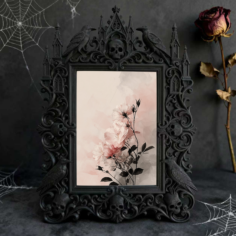 Gothic Dark Frame | Bar Counter Corner Decor, Photo Ornament, Wall/Tabletop, Waterproof Plastic