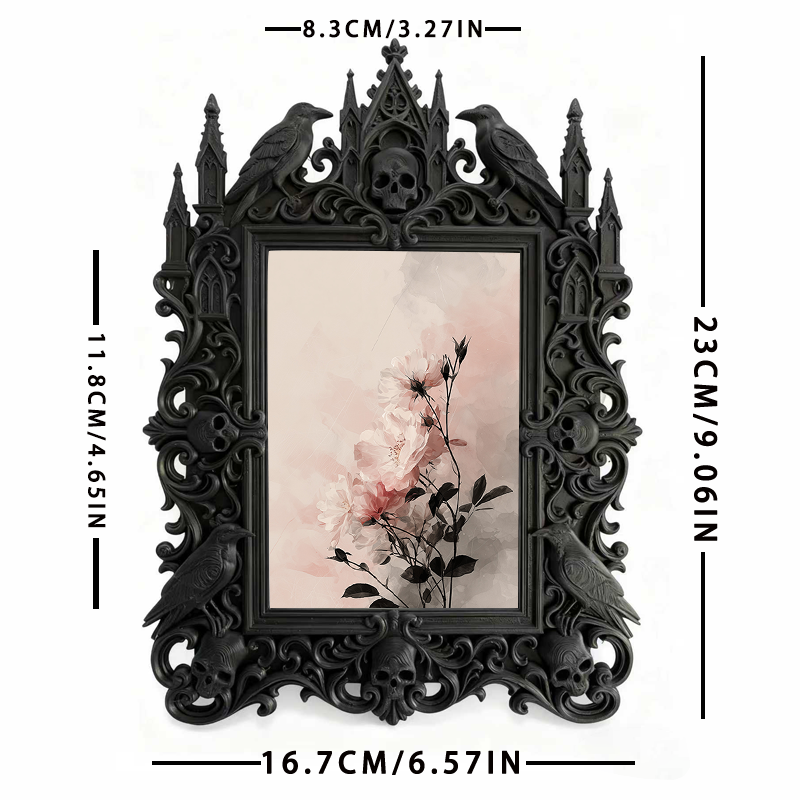 Gothic Dark Frame | Bar Counter Corner Decor, Photo Ornament, Wall/Tabletop, Waterproof Plastic