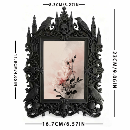 Gothic Dark Frame | Bar Counter Corner Decor, Photo Ornament, Wall/Tabletop, Waterproof Plastic