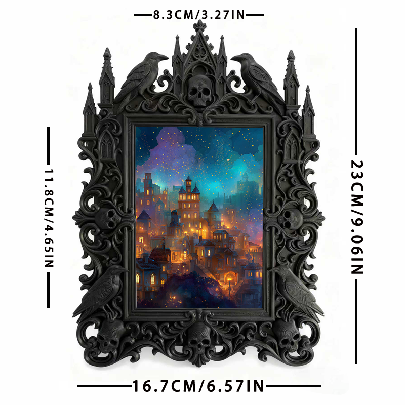 Gothic Dark Frame | Cocktail Bar Photo Prop, Wall-mountable/Desktop, Waterproof Plastic Frame