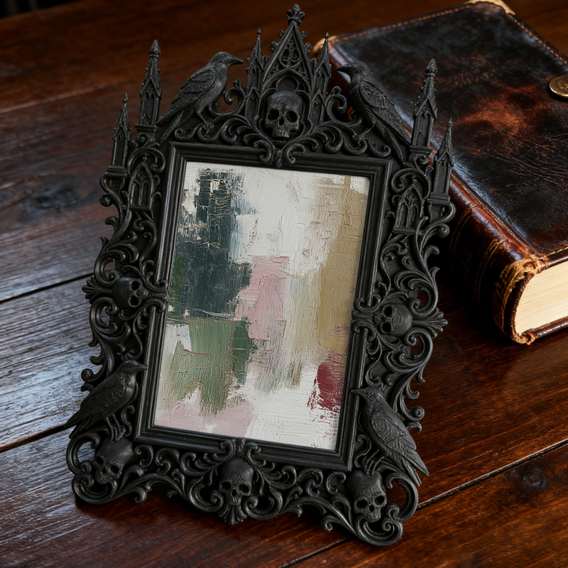 Gothic Dark Frame | Vampire-themed Bar Decor, Photo Display, Waterproof Plastic Material