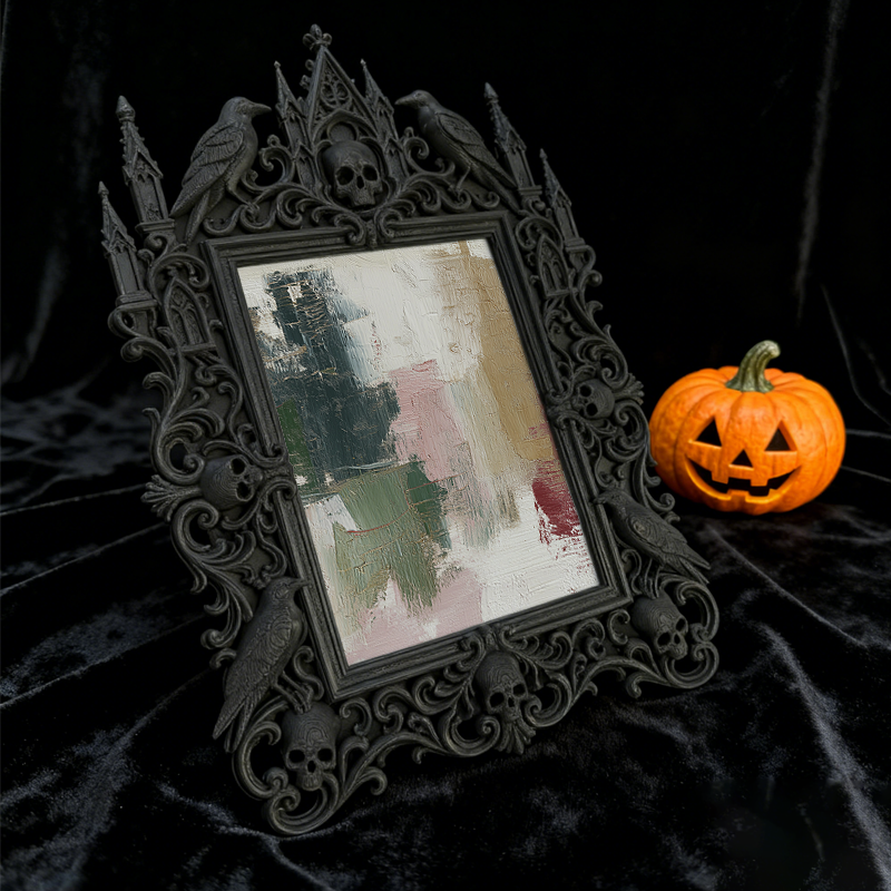 Gothic Dark Frame | Vampire-themed Bar Decor, Photo Display, Waterproof Plastic Material