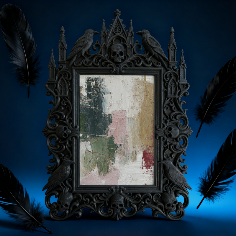 Gothic Dark Frame | Vampire-themed Bar Decor, Photo Display, Waterproof Plastic Material