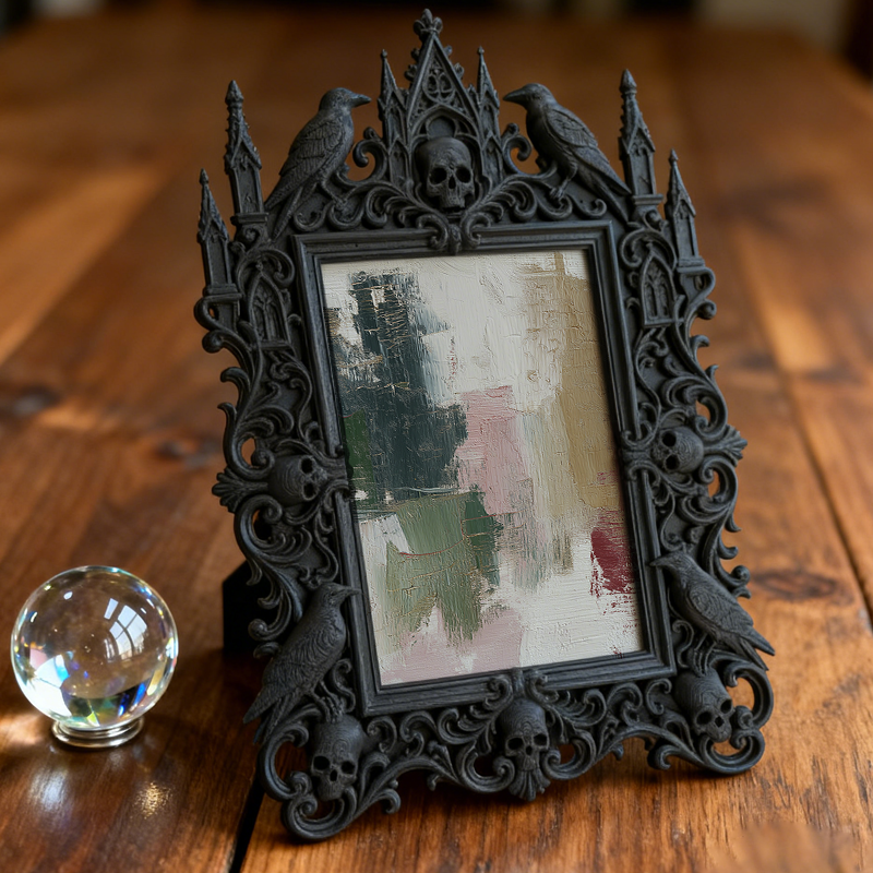 Gothic Dark Frame | Vampire-themed Bar Decor, Photo Display, Waterproof Plastic Material