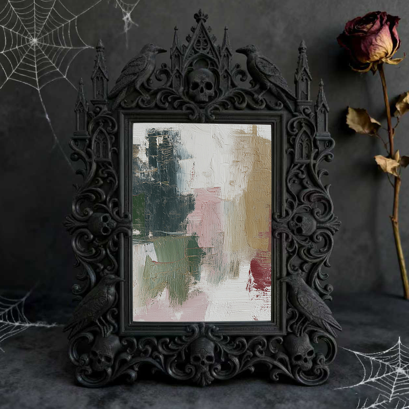 Gothic Dark Frame | Vampire-themed Bar Decor, Photo Display, Waterproof Plastic Material