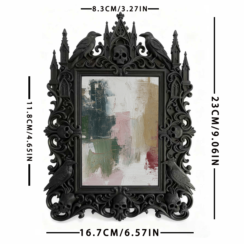 Gothic Dark Frame | Vampire-themed Bar Decor, Photo Display, Waterproof Plastic Material