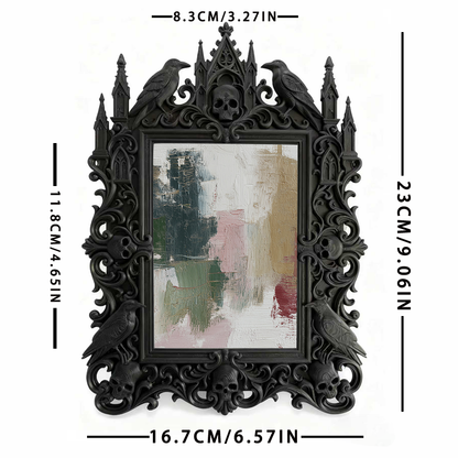 Gothic Dark Frame | Vampire-themed Bar Decor, Photo Display, Waterproof Plastic Material