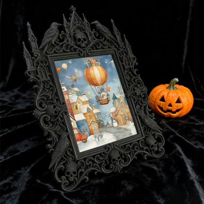 Gothic Dark Frame | Punk Bar Corner Ornament, Dual-use Wall/Tabletop, Waterproof Plastic