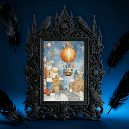 Gothic Dark Frame | Punk Bar Corner Ornament, Dual-use Wall/Tabletop, Waterproof Plastic