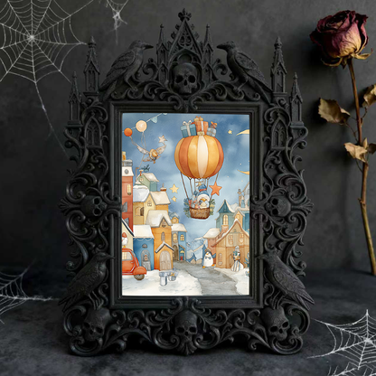 Gothic Dark Frame | Punk Bar Corner Ornament, Dual-use Wall/Tabletop, Waterproof Plastic