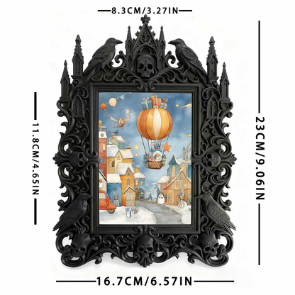 Gothic Dark Frame | Punk Bar Corner Ornament, Dual-use Wall/Tabletop, Waterproof Plastic
