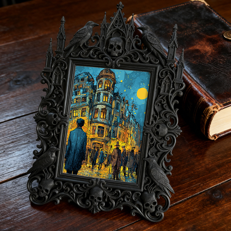 Gothic Dark Frame | Retro Bar Photo Frame, Waterproof Plastic, Desktop & Wall Decor