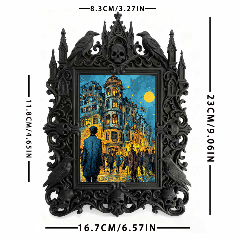 Gothic Dark Frame | Retro Bar Photo Frame, Waterproof Plastic, Desktop & Wall Decor