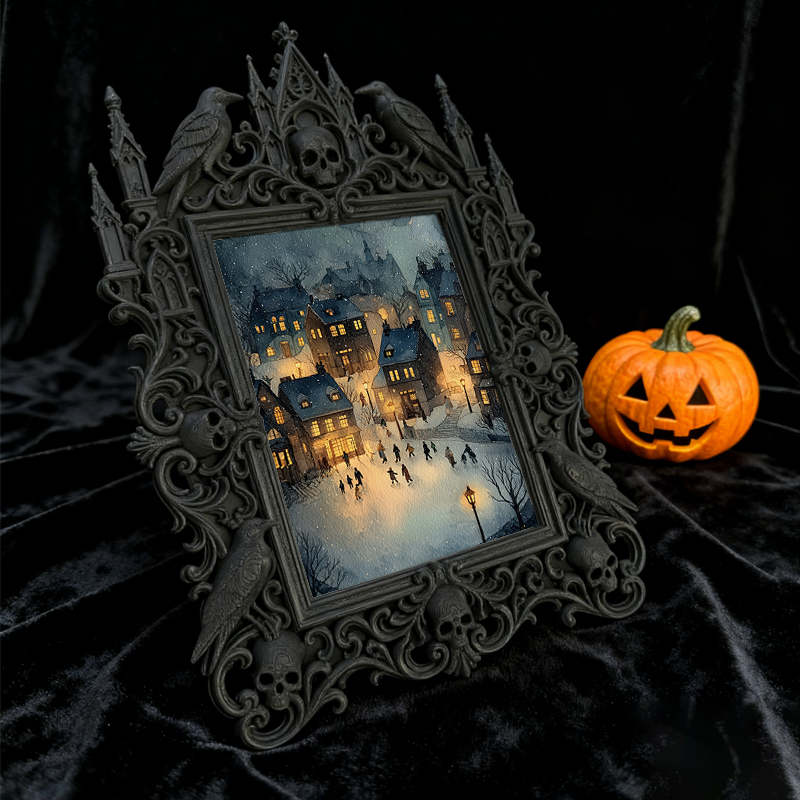 Gothic Dark Frame | Gothic Bar Counter Decor, Photo Holder, Waterproof Plastic Frame