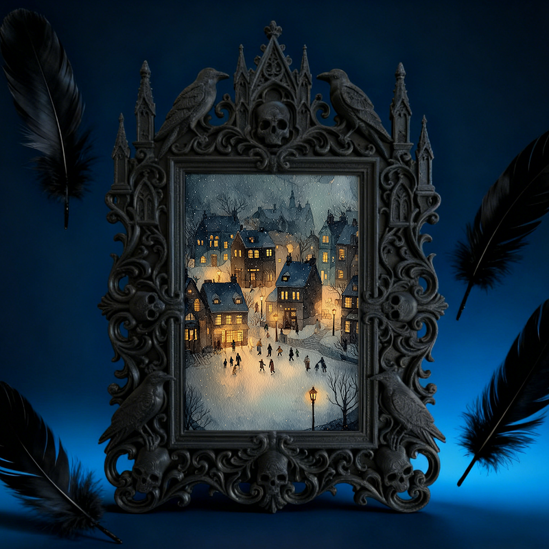 Gothic Dark Frame | Gothic Bar Counter Decor, Photo Holder, Waterproof Plastic Frame