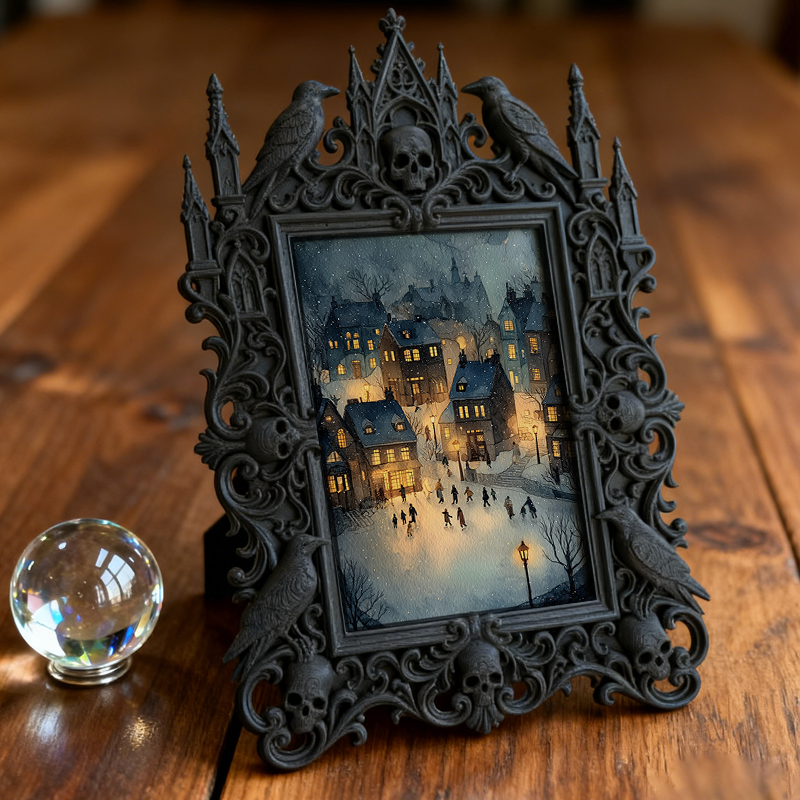 Gothic Dark Frame | Gothic Bar Counter Decor, Photo Holder, Waterproof Plastic Frame
