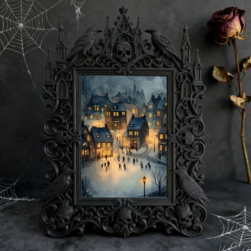 Gothic Dark Frame | Gothic Bar Counter Decor, Photo Holder, Waterproof Plastic Frame