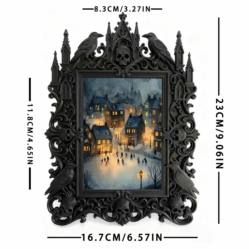 Gothic Dark Frame | Gothic Bar Counter Decor, Photo Holder, Waterproof Plastic Frame