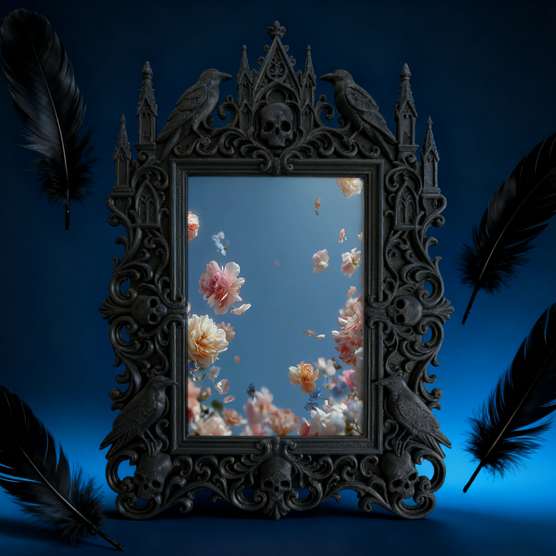 Gothic Dark Frame | Bar Lounge Corner Decor, Photo Ornament, Waterproof Plastic
