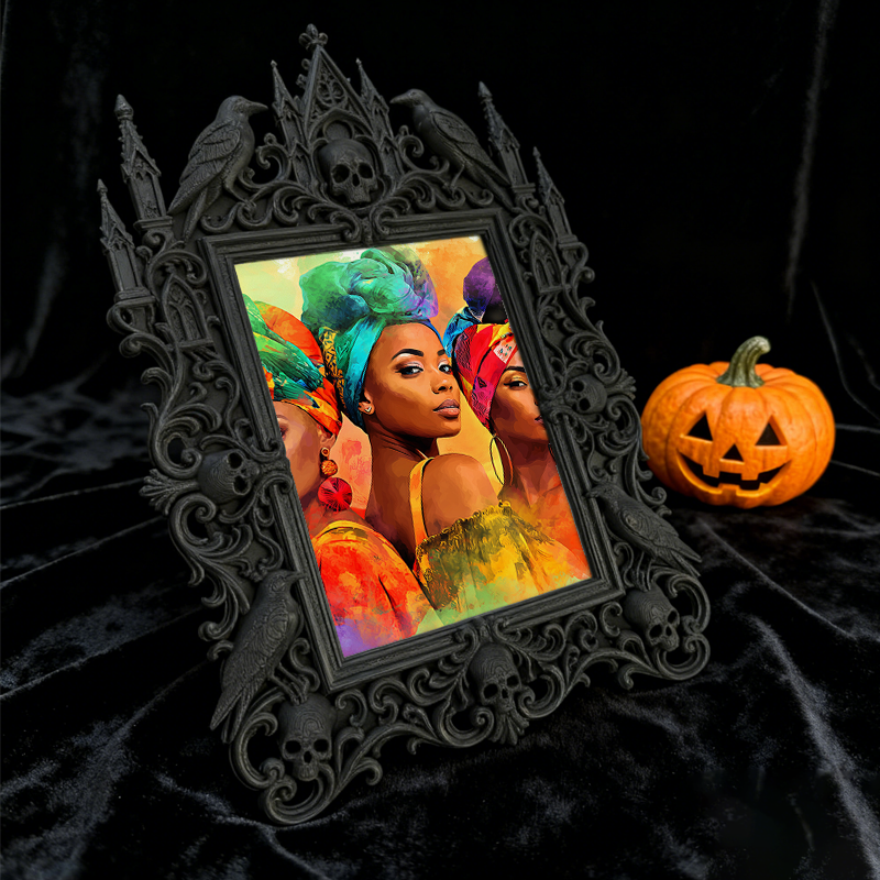 Gothic Dark Frame | Dark-style Bar Photo Decor, Dual-use Wall/Desktop, Waterproof Plastic