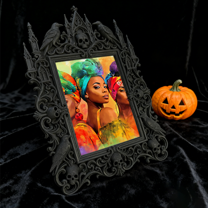 Gothic Dark Frame | Dark-style Bar Photo Decor, Dual-use Wall/Desktop, Waterproof Plastic