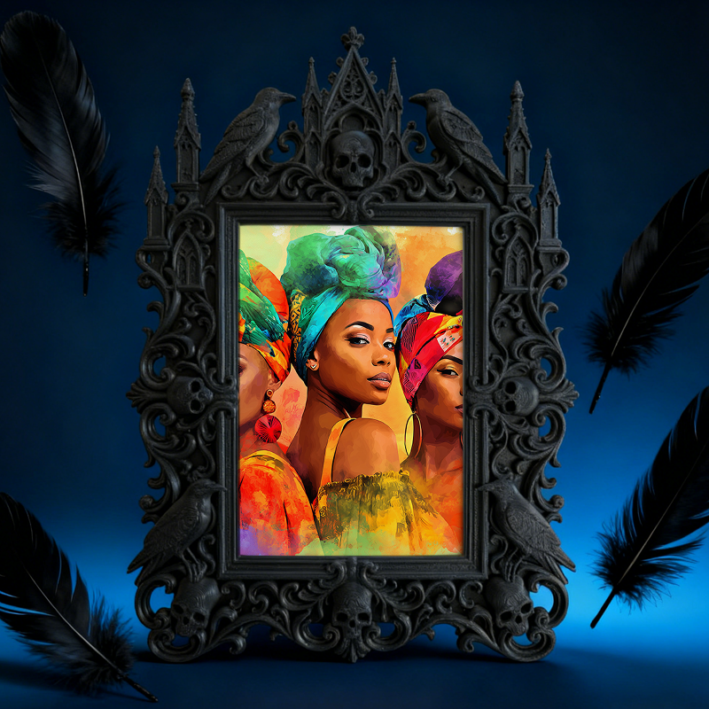 Gothic Dark Frame | Dark-style Bar Photo Decor, Dual-use Wall/Desktop, Waterproof Plastic