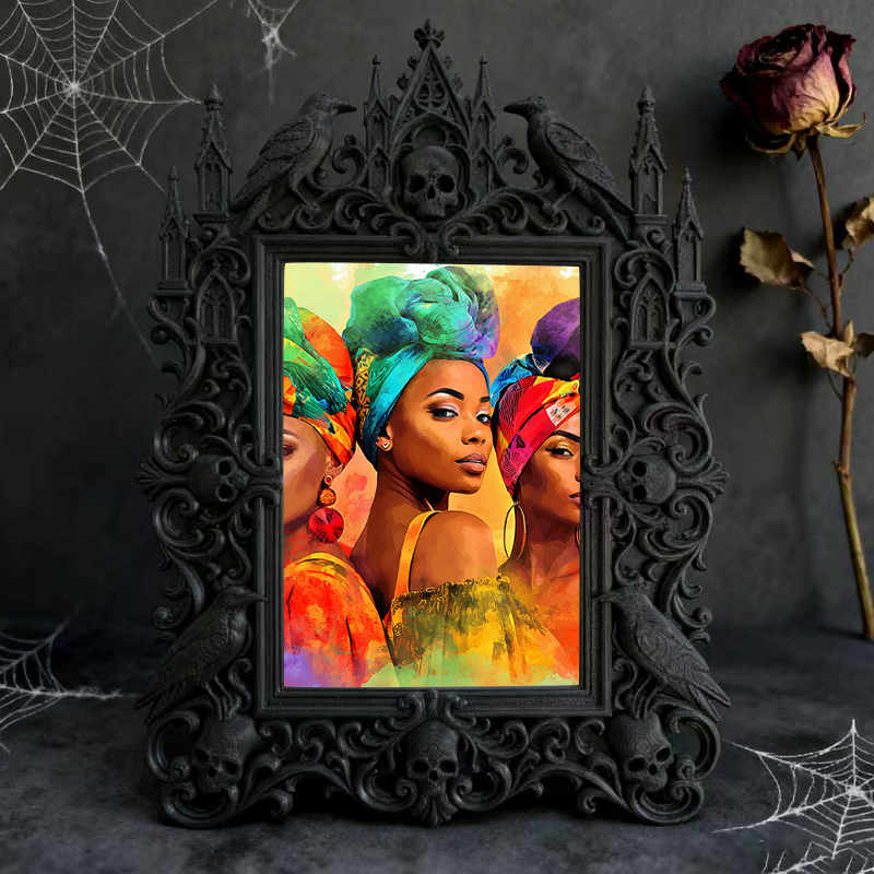 Gothic Dark Frame | Dark-style Bar Photo Decor, Dual-use Wall/Desktop, Waterproof Plastic