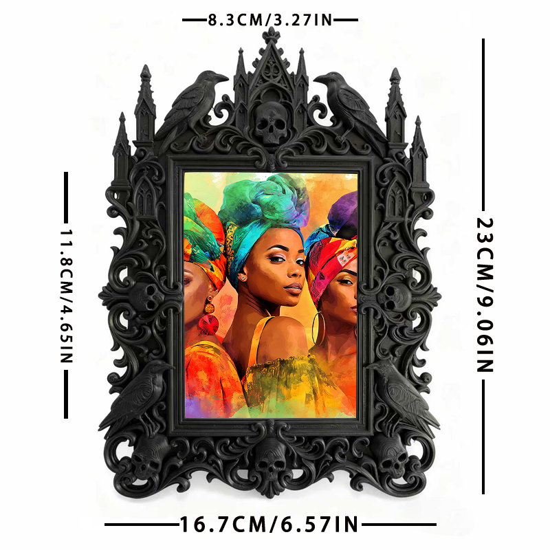 Gothic Dark Frame | Dark-style Bar Photo Decor, Dual-use Wall/Desktop, Waterproof Plastic