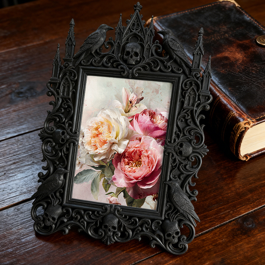 Gothic Dark Frame | Speakeasy Bar Ornament, Photo Display Frame, Waterproof Plastic