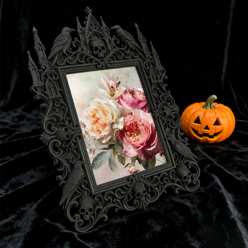 Gothic Dark Frame | Speakeasy Bar Ornament, Photo Display Frame, Waterproof Plastic