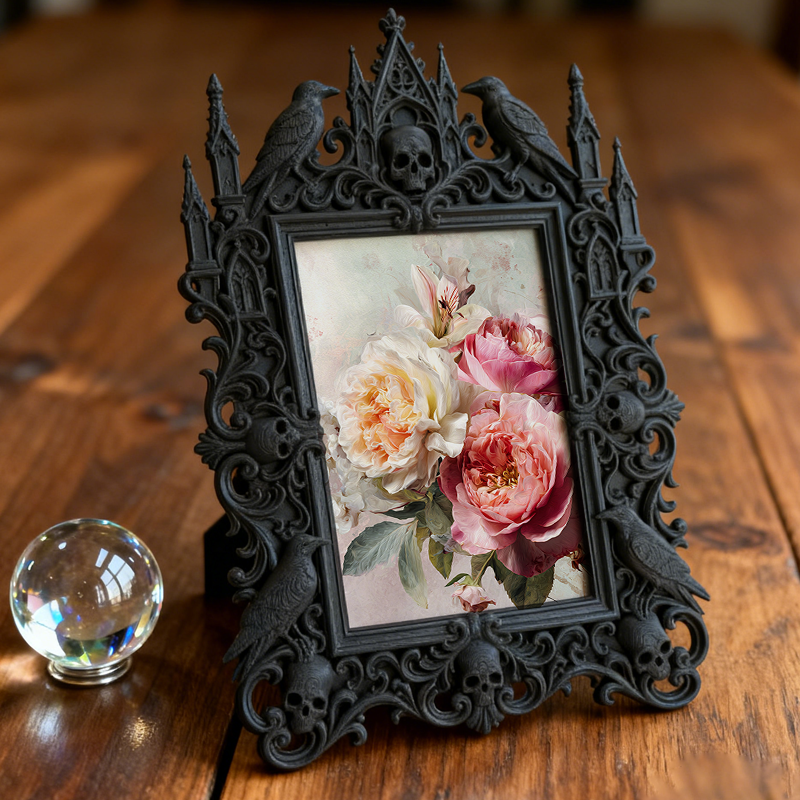 Gothic Dark Frame | Speakeasy Bar Ornament, Photo Display Frame, Waterproof Plastic